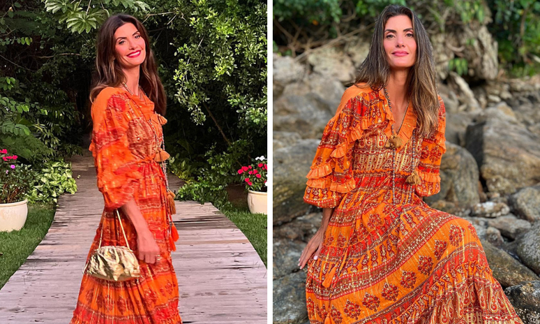 Isabella Fiorentino com look boho chic 