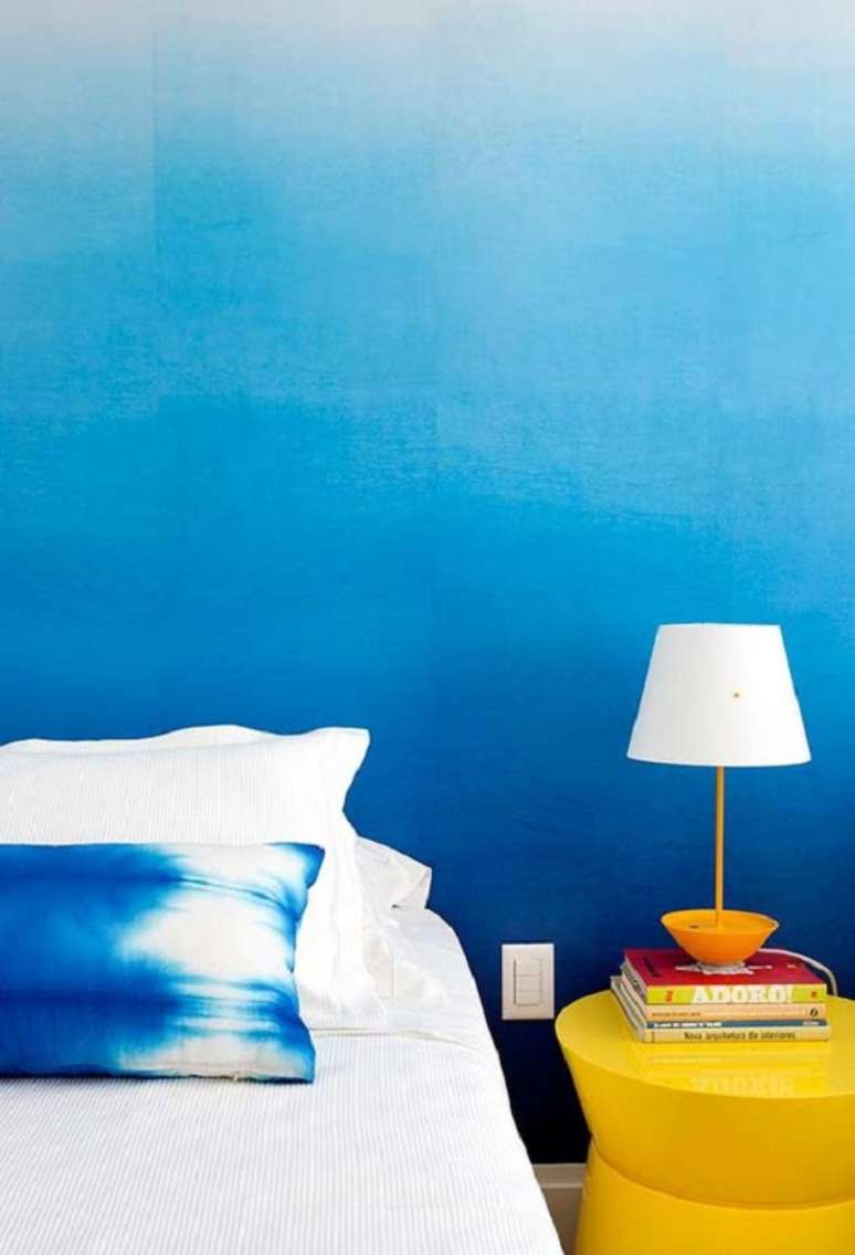 15. Quarto azul com parede ombre &ndash; Foto Decor Facil