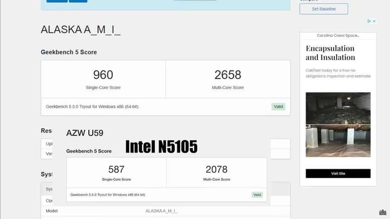 The Intel N100 impresses in Geekbench 5, showing gains of up to 64% over its previous generation equivalent, the Intel Celeron N5105 (Image credit: ETA Prime/YouTube) The Intel N100 impresses in Geekbench 5, showing gains of up to 64% over its previous generation equivalent, the Intel Celeron N5105 (Image credit: ETA Prime/YouTube)
