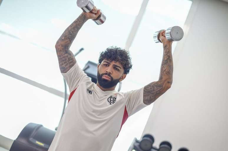 O atacante Gabriel Barbosa durante atividade do Flamengo no Marrocos (Foto: Marcelo Cortes/Flamengo)