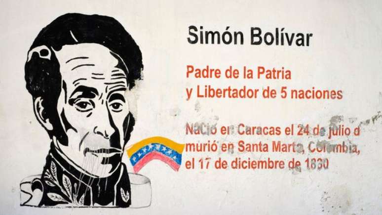 Bolívar, homenageado com murais e estátuas na Venezuela, não conseguiu manter unida a Gran-Colômbia