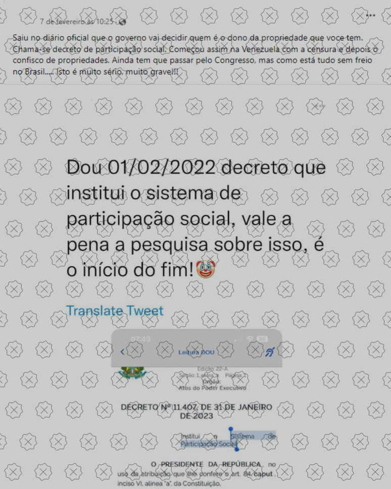 Posts nas redes sociais enganam ao afirmar que o Sistema de Participação Social criado pelo governo Lula vai confiscar propriedades privadas