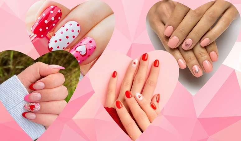 Romantic decorated nails!  20 creative, minimalist or surprising versions to wear on Valentine’s Day