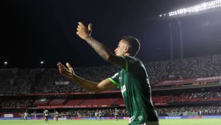 Giovani marcou no clássico contra o Santos (Foto: Cesar Greco/Palmeiras)