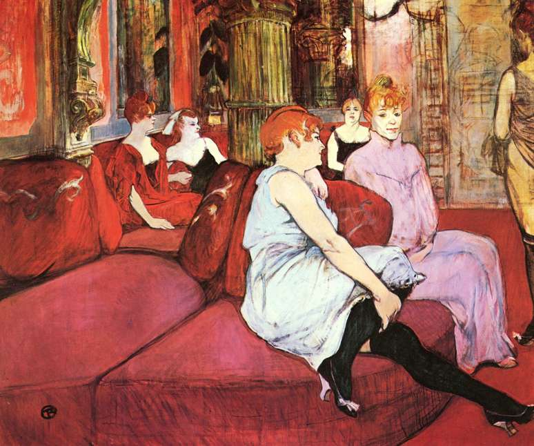 "No Salão da Rue des Moulins" (1894), de Henri de Toulouse-Lautrec.