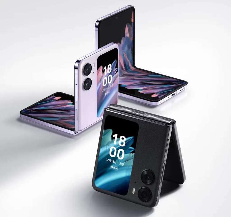Find N2 Flip stands out with its large external screen (Image: Disclosure/OPPO) Find N2 Flip stands out with its large external screen (Image: Disclosure/OPPO)