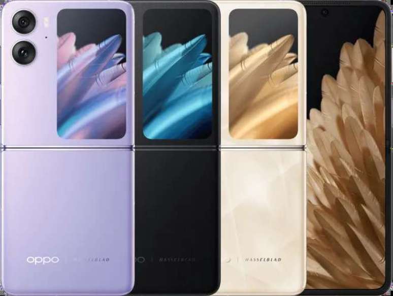 OPPO Find N2 Flip will be sold in Lilac and Black colors, the Gold edition will not be sold (Image: Reproduction/OPPO) OPPO Find N2 Flip will be sold in Lilac and Black colors, the Gold edition will not be sold (Image: Reproduction/OPPO)