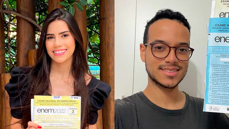 Carina Moura (18) e Luís Felipe de Brito (24) adotaram estratégias diferentes, mas alcançaram o mesmo objetivo: o 1000 na redação do Enem.