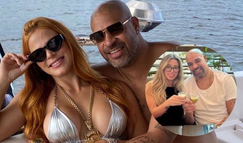 Adriano Imperador posts a photo hugging his wife and the ex blows himself up in a comment.  Watch!