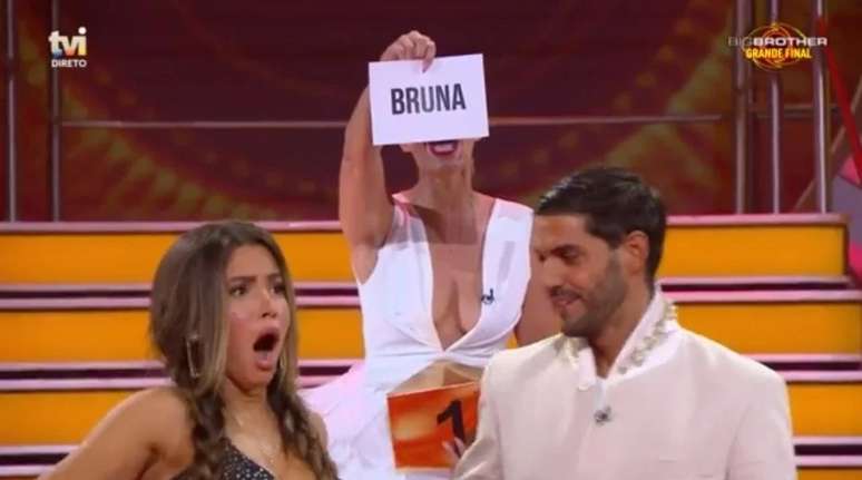 Bruna Gomes ao ser anunciada campeã do 'Big Brother - Desafio Final', em junho de 2022