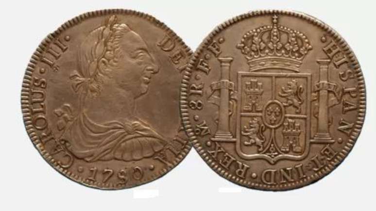 Com ascens&atilde;o da Casa de Bourbon, monarquia espanhola come&ccedil;ou a cunhar seus reais 'de a ocho' principalmente nos territ&oacute;rios americanos