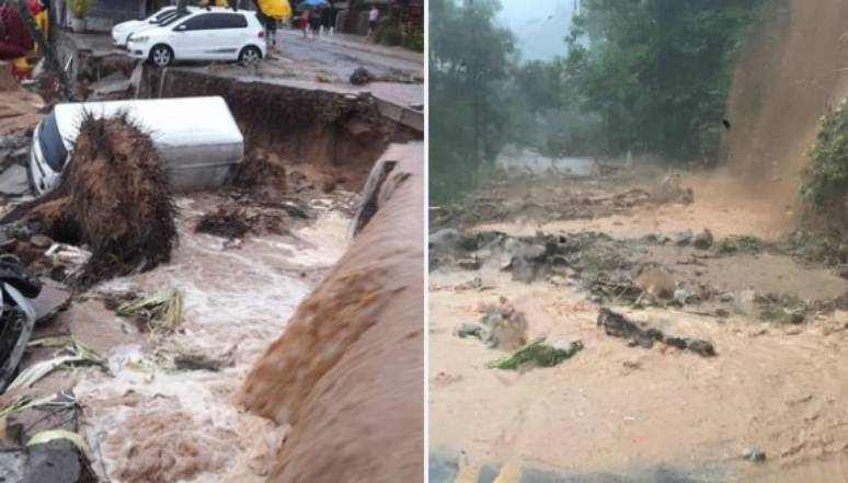 Fortes chuvas atingiram o litoral de SP no último fim de semana