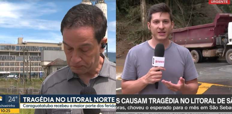 Walace Lara e Willian Kury precisaram de esforço extra para trabalhar na cobertura da tragédia no Litoral Paulista
