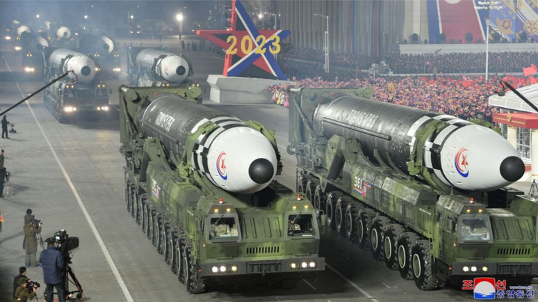 Grande parte dos gastos da Coreia do Norte vai para as for&ccedil;as armadas &mdash; seus lan&ccedil;adores de m&iacute;sseis mais recentes foram apresentados no in&iacute;cio de fevereiro
