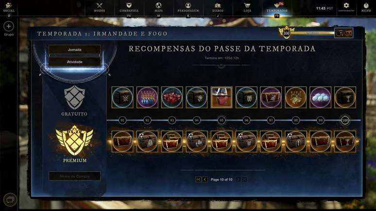 Passe de temporada de New World tem recompensas gratuitas e outras premium