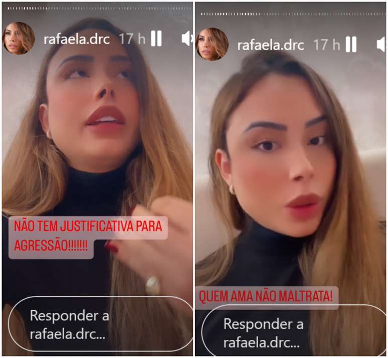 Rafaela relatou nas redes sociais agressões que sofria