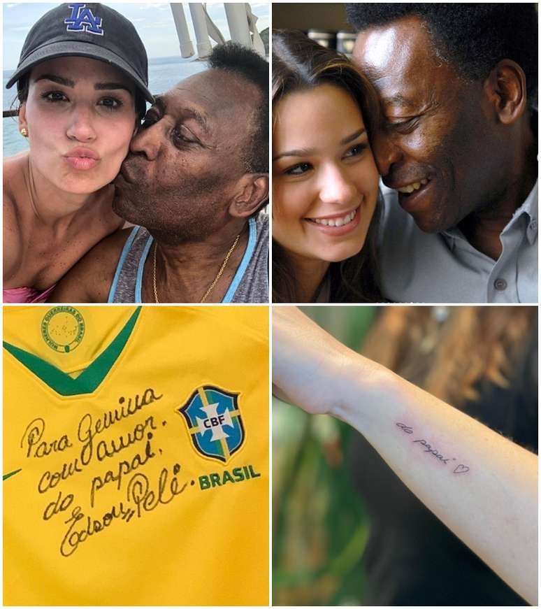 Gemima e Pelé sempre se encontravam nos Estados Unidos e ela tatuou no braço parte de uma dedicatória escrita por seu pai afetivo