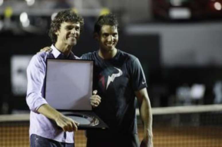 Guga Kuerten and Rafael Nadal at the Rio Open, in 2014 (Photo: Fotojump) Guga Kuerten and Rafael Nadal at the Rio Open, in 2014 (Photo: Fotojump)