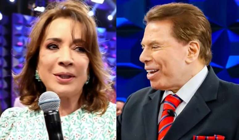 Silvio Santos foi representado pela mulher, Iris Abravanel, durante uma gravação do SBT.