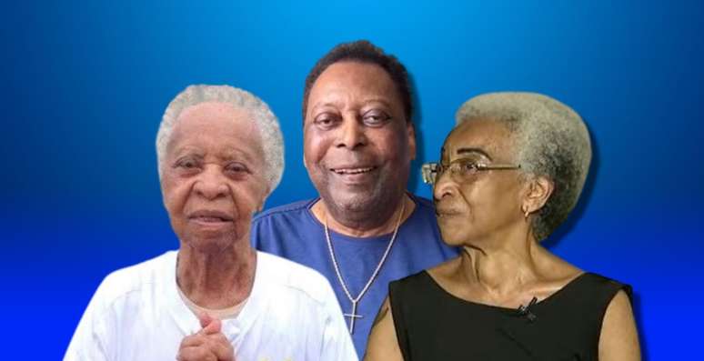 Pelé entre dona Celeste e Maria Lúcia: ex-jogador dava suporte financeiro para a mãe e a única irmã Pelé entre dona Celeste e Maria Lúcia: ex-jogador dava suporte financeiro para a mãe e a única irmã
