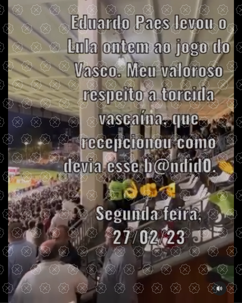 Vídeo antigo circula nas redes para afirmar falsamente que Lula e Eduardo Paes foram vaiados ao comparecer a estádio no Rio