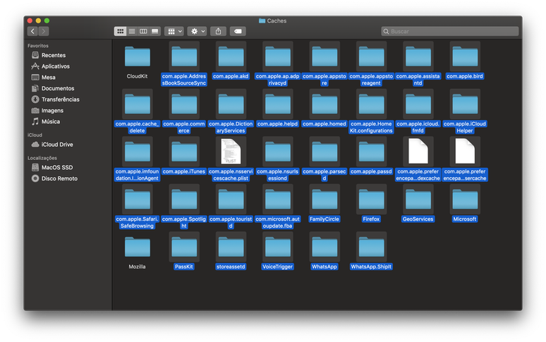 Limpe os arquivos acumulados na pasta Cache do macOS (Imagem: Bruno Salutes)
