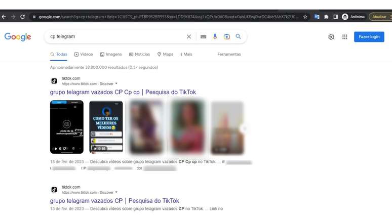 Perfis privados no TikTok servem como "vitrine" para outros sites com conteúdo de exploração infantil