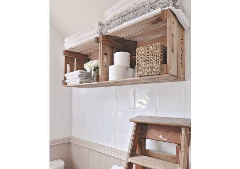 Turn crates into shelves on the wall.