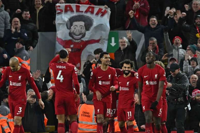 Salah se torna o maior artilheiro do Liverpool na era Premier League (Foto: PAUL ELLIS / AFP)