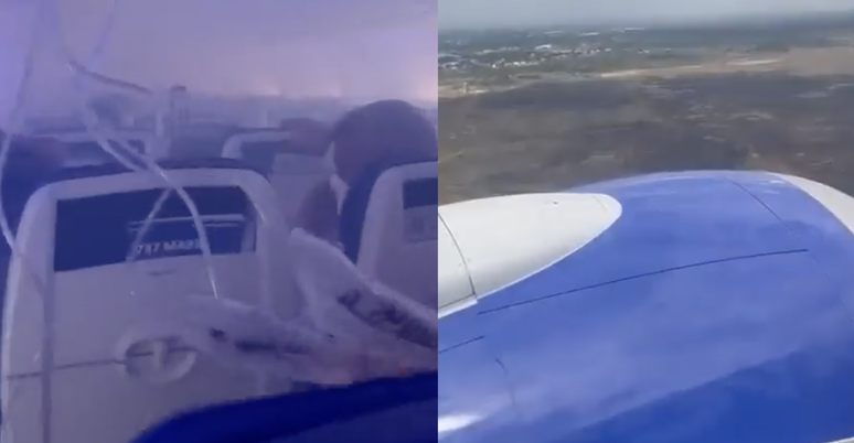 US plane cabin is filled with smoke and forces pilots to make an emergency landing;  video