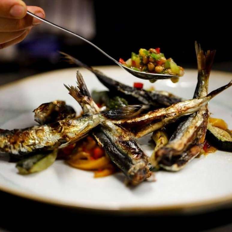 Prato do Orizhon, restaurante citado no Guia Michelin da Fran&ccedil;a.