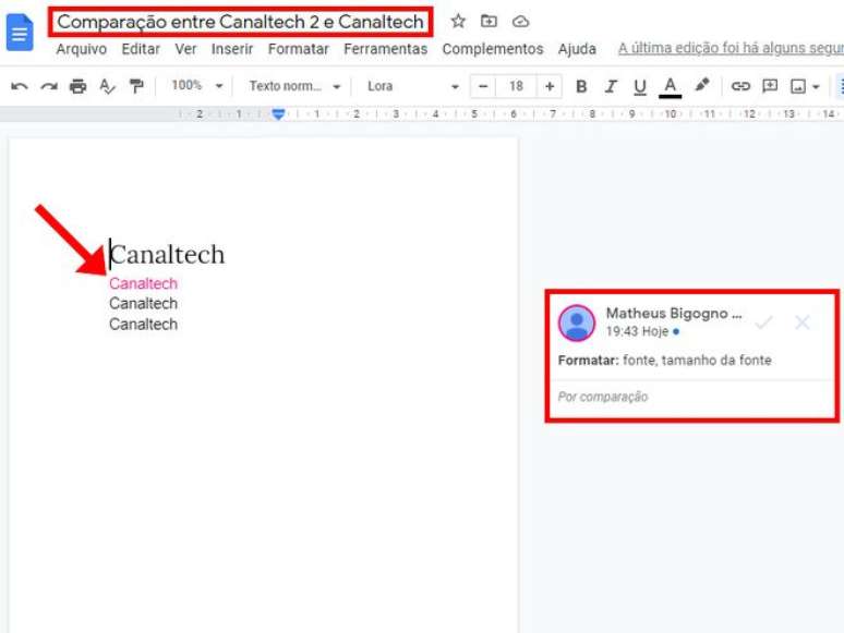 A new document with the changes will be generated (Screenshot: Matheus Bigogno)