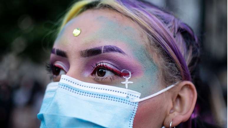 Evento do Dia Internacional das Mulheres em Bogotá, na Colômbia, em 2021