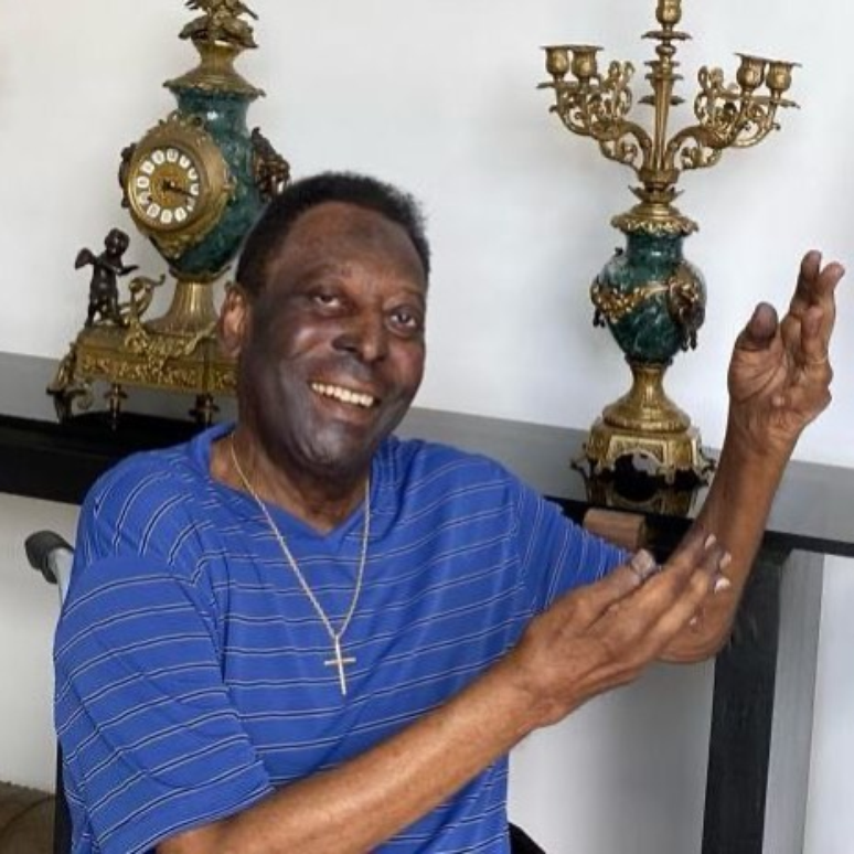 Pelé em sua casa em Guarujá, SP