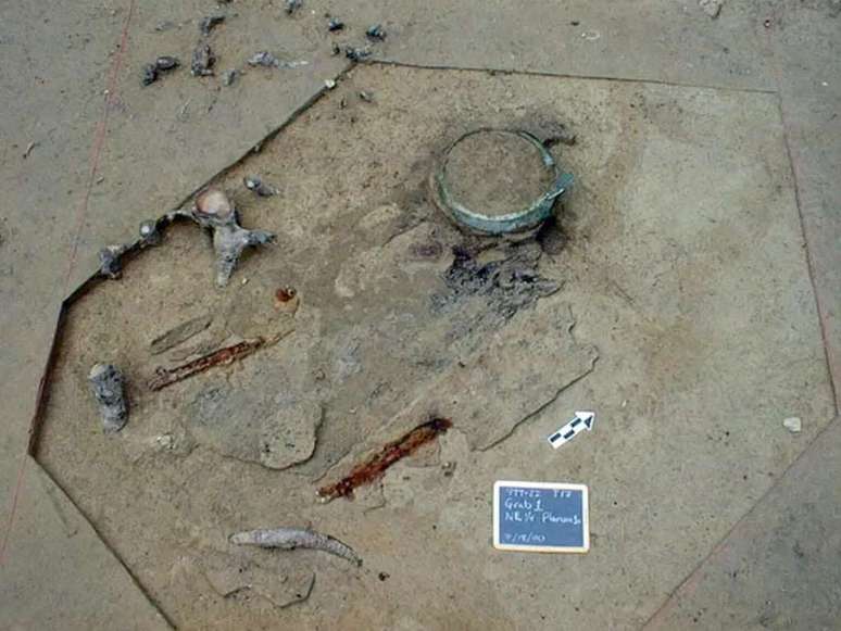 What the Iron Age Swabian tomb looked like as it was excavated in the 2000s (Image credit: Bettina Arnold/University of Milwaukee) What the Iron Age Swabian tomb looked like as it was excavated in the 2000s (Image credit: Bettina Arnold/University of Milwaukee)