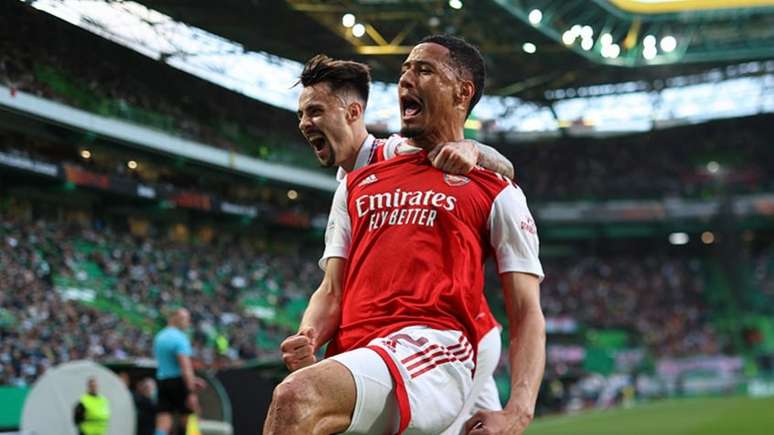 Saliba marcou o primeiro gol do Arsenal na partida (Foto: Filipe Amorim/ AFP)