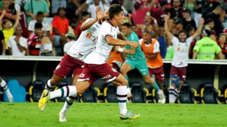 Pirani comemora gol que decidiu o clássico para o Fluminense (Divulgação/ Fluminense)