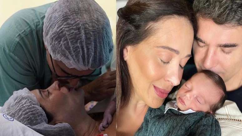 Claudia Raia and Jarbas Homem de Mello open the photo album of Luca’s birth