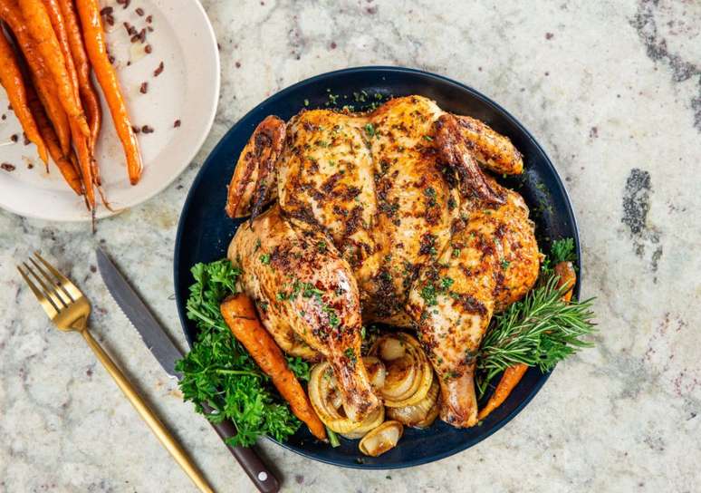 Frango assado com ervas