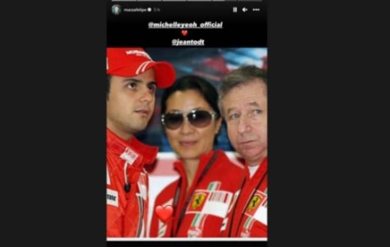 Foto postada por Felipe Massa nos stories (Foto: Reprodução/Instagram)