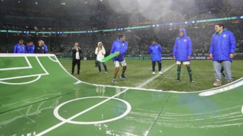 Scarpa foi homenageado com pista de skate no jogo do título brasieiro do Verdão (Foto: Cesar Greco/Palmeiras)