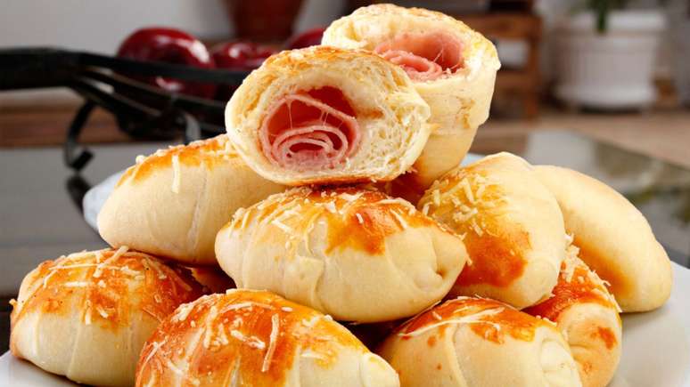 Enrolado de presunto e queijo