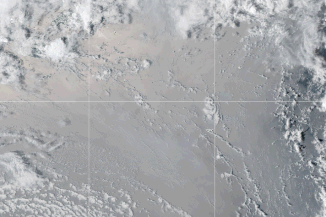 Erupção do vulcão Hunga Tonga–Hunga Ha'apai registrada por satélite. O evento deve deixar a Terra mais próxima limite de 1,5 ºC de aquecimento global (Imagem: NASA)