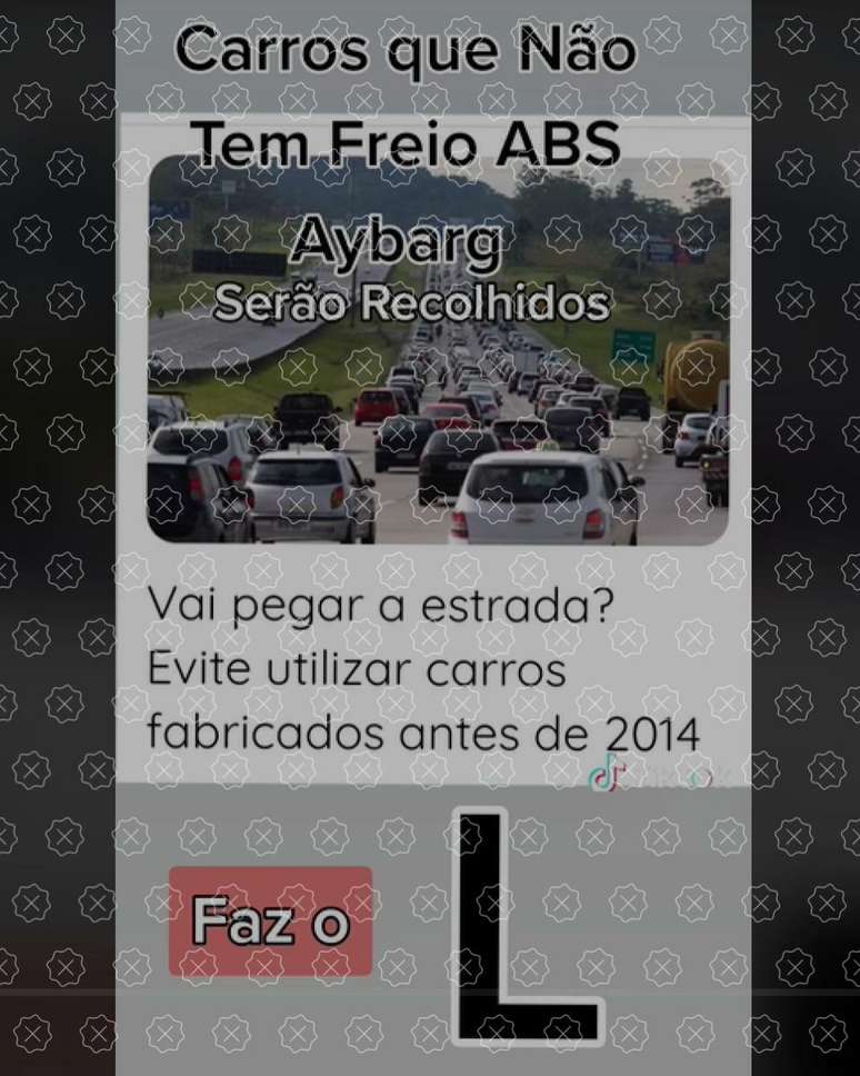 Posts enganam ao fazer crer que carros fabricados antes de 2014 sem freios ABS e airbag serão recolhidos pelo governo