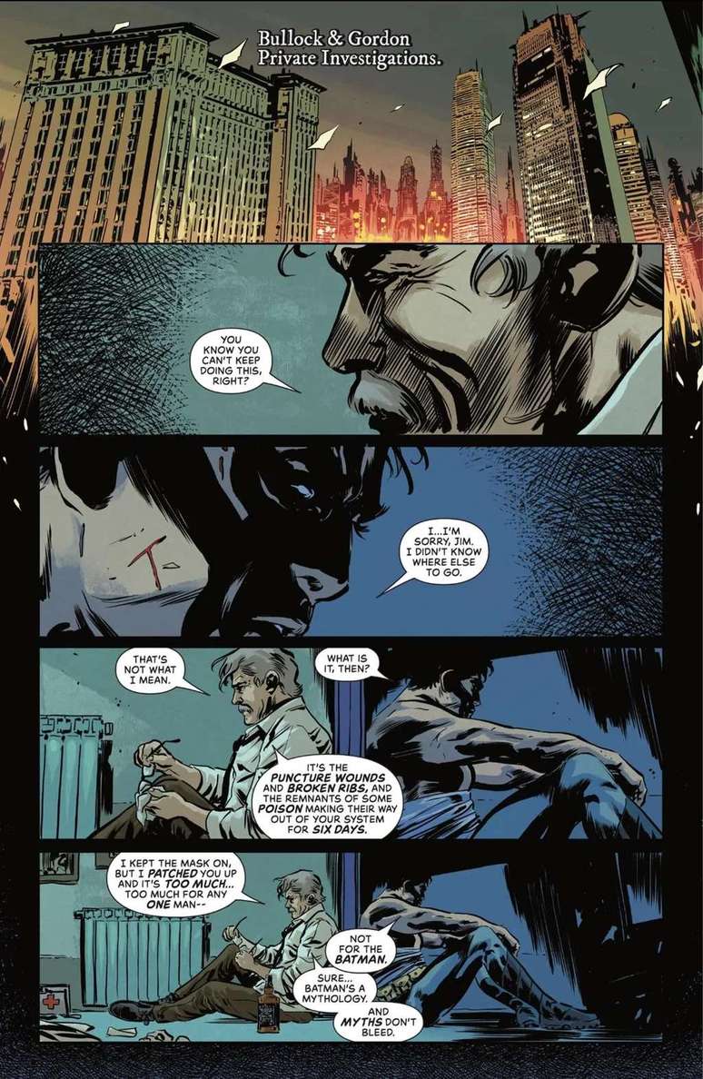 Batman and Gordon discuss hero mortality (Image: Playback/DC Comics) Batman and Gordon discuss hero mortality (Image: Playback/DC Comics)