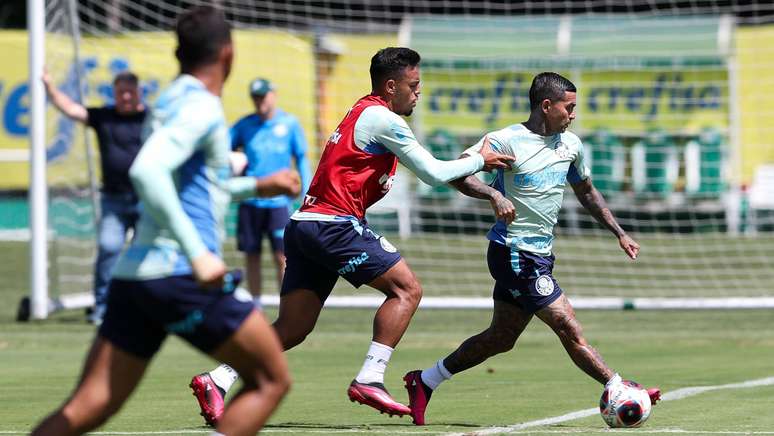 Abel shows a video to the athletes and Palmeiras conducts tactical training with a focus on the Paulista semi-finals