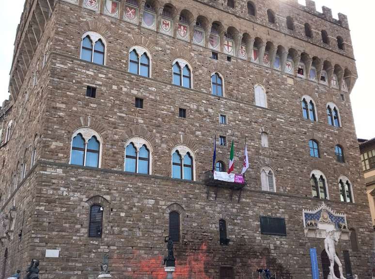 Palazzo Vecchio in Florence is vandalized by activists