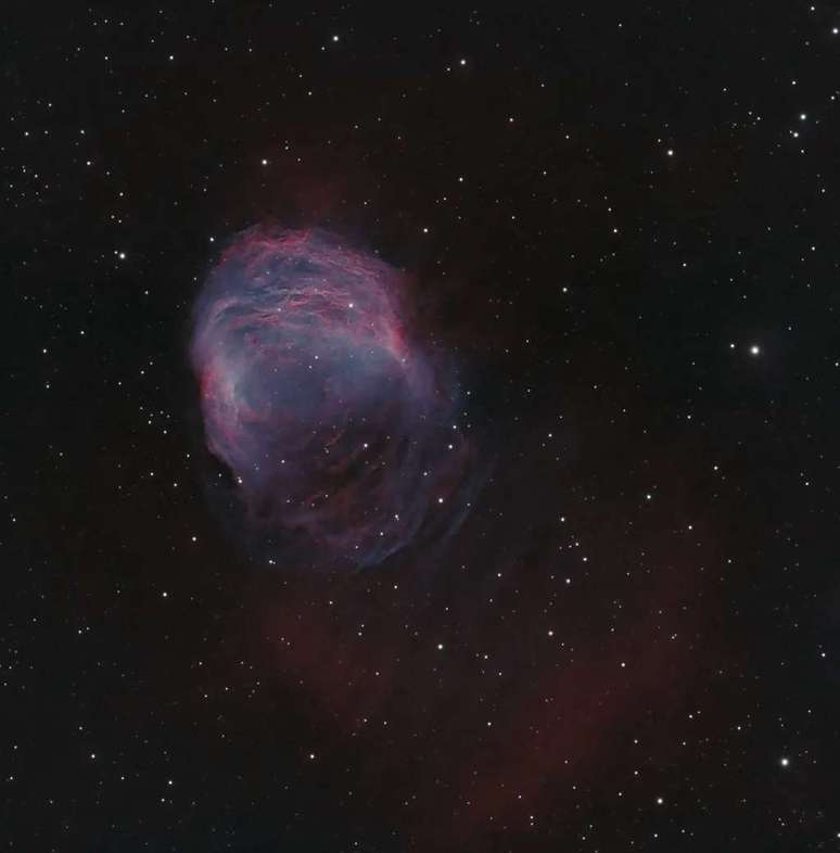 Medusa Nebula, located about 1,500 light-years away (Image: Reproduction/Martin Bradley Chesterfield Astronomical Society) Medusa Nebula, located about 1,500 light-years away (Image: Reproduction/Martin Bradley Chesterfield Astronomical Society)