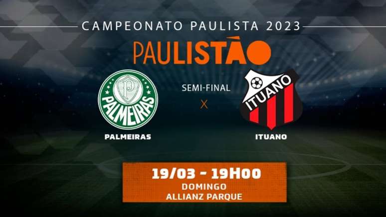 Palmeiras receberá o Ituano no Allianz Parque, pela semifinal do Paulistão (Arte: LANCE!)