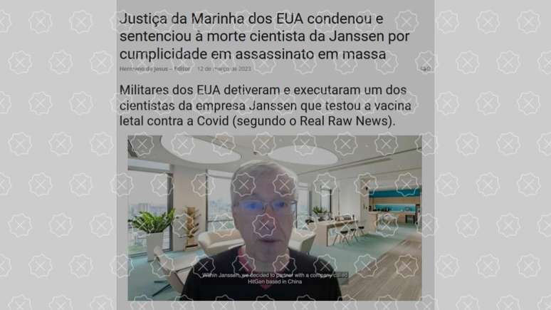 Posts enganam ao afirmar que um cientista da Janssen foi preso e condenado pela Justiça da Marinha dos EUA